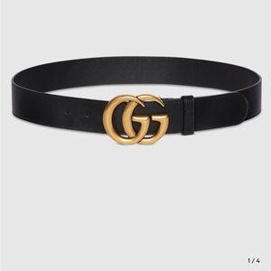 Gucci Black Belt with Gold Buckle